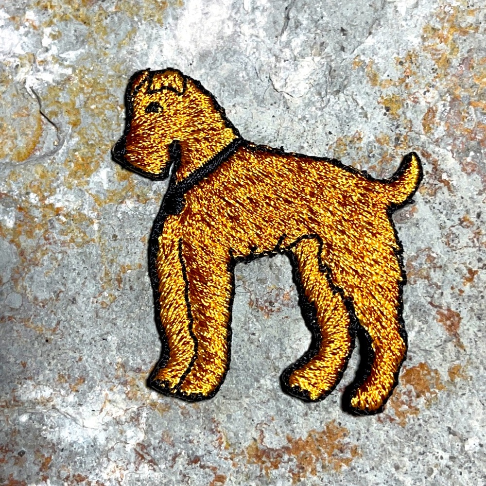 3/$25 sew on patch, poodle or large terrier